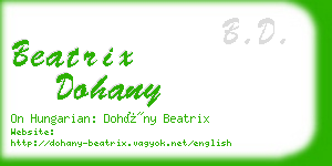 beatrix dohany business card